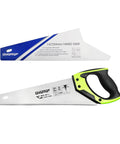 Pro Grade 14 Inch Hardpoint Handsaw With Cushioned Non Slip Grip Truly Razor Sharp Teeth For Slicing Lumber Drywall Pipe And Trim Smooth Swinging Action Jobsite Staple Contractor Favorite Tool with ergonomic TPR handle and steel blade.