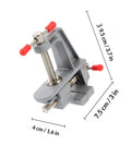 Dope Mini Aluminum Bench Vise Clamp For Jewelry Crafting Woodworking And Hobby Projects Portable Table Repair Tool shown with dimensions