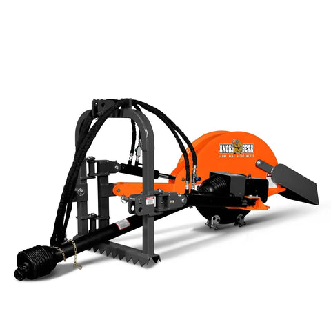 PTO Powered 3 Point Hydraulic Stump Grinder For 35 To 60 HP Tractors With 24 Inch Cutting Wheel And 16 Carbide Teeth Model TSG61