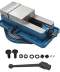 4 Inch Heavy Duty Milling Machine Vise With 360 Degree Swivel Base Ductile Iron Lockdown Vise For Finishing Milling And Drilling Parts, Rock Solid Precision, Smooth Rotation, Built To Last. 4-inch vise with swivel base and accessories