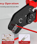 No Sweat Ratcheting Wire Crimping Tool With Auto Release Handle And Chrome Moly Jaws for Open Barrel Terminals, crimping wire.