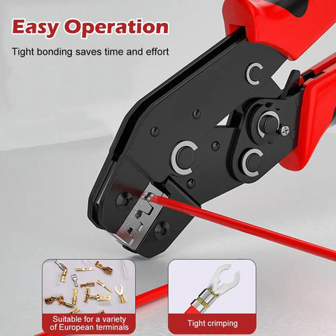 No Sweat Ratcheting Wire Crimping Tool With Auto Release Handle And Chrome Moly Jaws for Open Barrel Terminals, crimping wire.