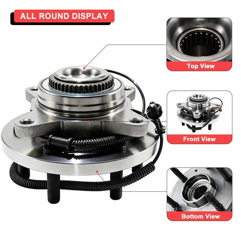 Front view of Front Wheel Bearing And Hub Assembly For Ford F150 2018 2019 2020 4WD 6 Lug With ABS 4x4 No Nonsense Direct Replacement