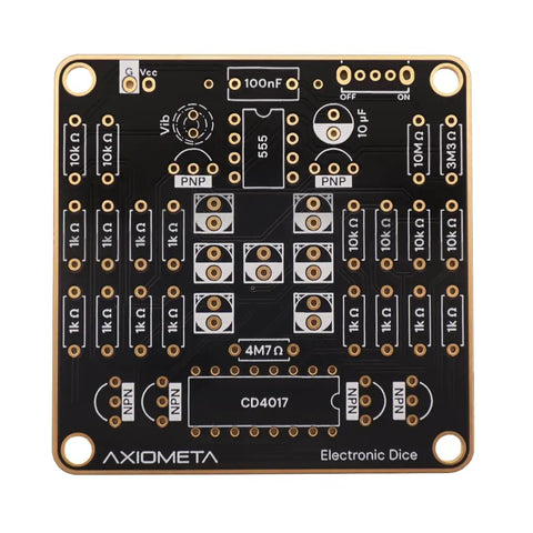 PCB of Electronic Dice Soldering Kit For Beginners And Students DIY LED Dice Circuit With 555 Timer And CD4017 Counter