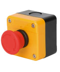 Red Mushroom Head Emergency Stop Push Button Switch With Weatherproof Enclosure, 660V 10A, IP65 Industrial E Stop, 1NO1NC