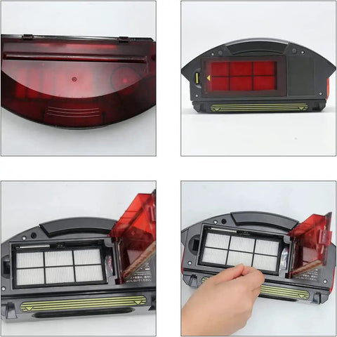 12 Pack Roomba 800 And 900 Series HEPA Filters Replacement For 805 850 860 861 864 866 870 871 880 885 890 960 966 980 990 Models To Keep Your Vacuum Running Strong With Clean Air And Peak Suction installed in vacuum