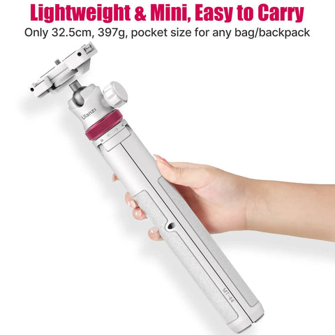 Extendable Phone Tripod And Selfie Stick For Vlogging, white 59-Inch Portable 2-In-1 Clip Stand in hand, 360° Ball Head, lightweight design