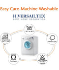 Infographic showing washing instructions for H.VERSAILTEX products, including temperature settings and care tips.