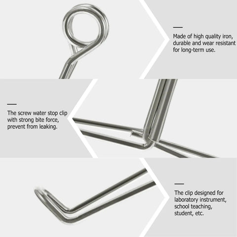 Close-up of 10 Pieces Spring Water Stopper Clips Adjustable Pinchcock Control Clips showing design and durability features.