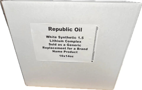 Box of White Synthetic High Temperature Multipurpose Lithium Complex Grease, Ten 14 Oz Cartridges, ISO 460 Base Oil