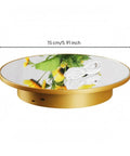 Stunning Mirrored Gold Electric Turntable For Jewelry And Accessories, 15 cm diameter, USB powered with reflective surface.