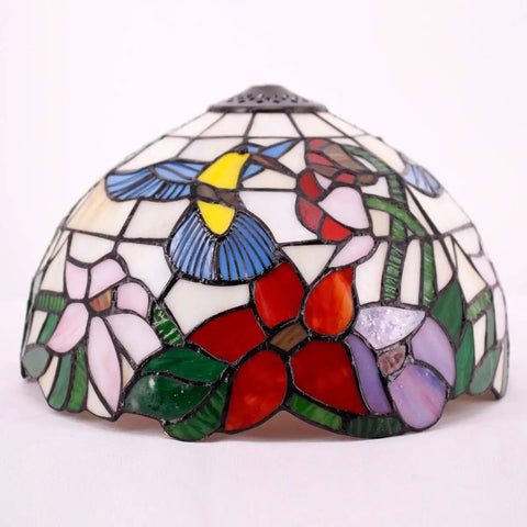Cream Amber Stained Glass Hummingbird Lampshade Replacement 12x6 Inch With Cap For Table Lamp Pendant Light Ceiling Fixture Fits S101 Series
