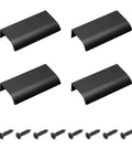 Four Pack Modern Edge Pull Drawer Handles For Furniture And Cabinets 80mm Black Hidden Kitchen Knob Set Durable Aluminum Alloy Rust Resistant