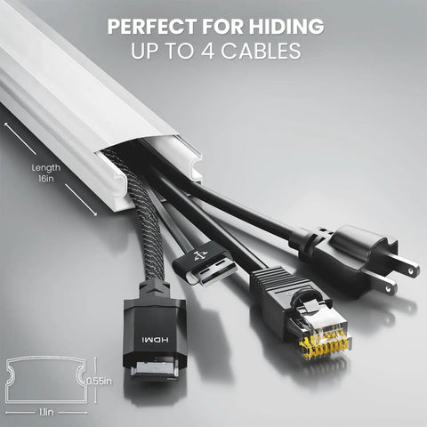 Massive 306 Inch Cable Hider Kit For Walls White Cord Raceway To Hide TV Cables And Wall Wires Like A Pro Wire Concealer