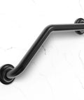 16 Inch Angled Shower Grab Bar ADA Compliant With 500 Lb Load Capacity Glacier Collection For Bathroom Safety Stainless Steel Peened Brushed Nickel Finish