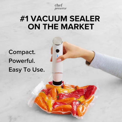 Compact Vacuum Sealer Kit With Glass Storage Containers And 30 Reusable Bags Fast Handheld Food Saver sealing vegetables