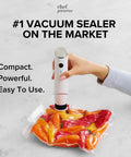 Compact Handheld Vacuum Sealer For Food With 30 Reusable Bags used to seal peppers in a bag.