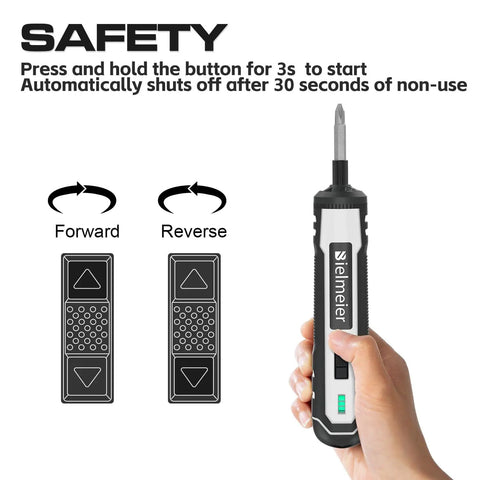 Hand holding Rechargeable Cordless Electric Screwdriver Kit With 44 Accessories And Flex Shaft LED Light 5 Nm Torque Six Settings