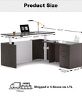 Upgrade Your Daily Grind With This Premium Executive Standing Desk Featuring Smooth Dual Electric Motors Four Memory Presets And Secure Storage L Shaped Khalba Oak Design dimensions illustration.