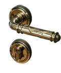 Bright Gold Brass Door Lock Set For Bedroom And Interior Doors With Solid Hardware Double Wood Lever Handle 72mm Spacing Easy Install Privacy Lock Durable Construction For Home Comfort