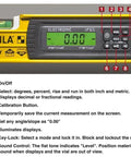 48 Inch Type 196-2 Digital Tech Level Tool Boasting Dead Nuts Electronic Vials And A Bang On Snap Shot Display showing control panel and measurements.