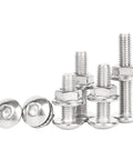 Heavy Duty M6 Hex Socket Screws With Oversized Flat Head Countersunk Design And Matching Flange Nuts Kit, Stainless Steel 304, M6x45