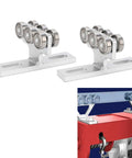Domary Electric Hoist Trolley Roller Assembly 6 Wheel Heavy Duty Strut Channel Unit with S45C steel rollers for smooth operation.