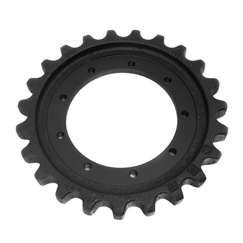 No Sweat Install Track Drive Sprocket For Takeuchi TB135 Mini Excavator, 23 teeth, 9 holes, durable black metal gear.