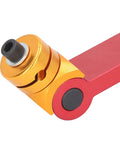 Close-up of Heavy Duty Cnc Work Stop And Vise Limiter Set with red and gold adjustable rotary body for precision positioning.