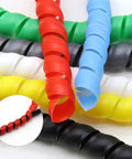 Yellow Flexible Spiral Cable Protector Sleeve For 10mm To 14mm Cables 10 Meters Long Wire Organizer in various colors