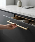 Go-To Champagne Bronze Cabinet Pulls Set Of 6 With Ribbed Knurled Texture And Anti Fingerprint Finish, Solid Zinc Alloy Drawer Handles