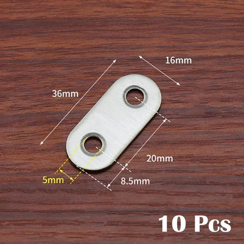 Stainless Steel Corner Brackets Set 10 Pcs Flat Mending Plates For Wood Furniture Stability Heavy Duty Beefy Brackets With Pre Drilled