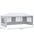 10 By 20 Foot Large Outdoor Party Tent Shelter With Four Removable Window Sidewalls For Weddings Events Markets Backyard Gatherings White Canopy