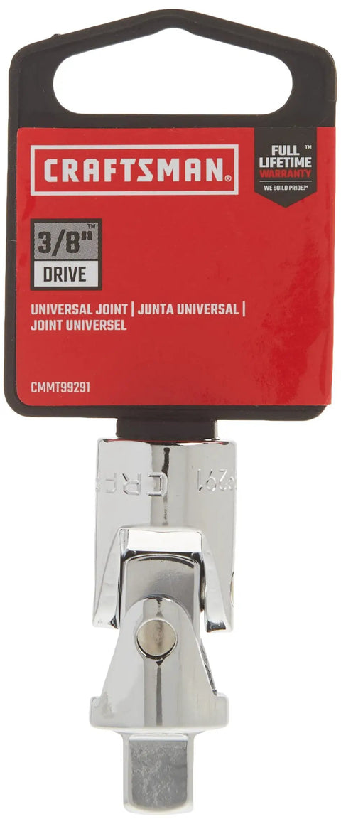 Universal Joint Socket For Three Eighths Inch Drive Chrome Finish Corrosion Resistant Quick Size Markings For Easy Access In Tight Spots Pro Grade Tough Build Meets ASME Specs Lifetime Warranty