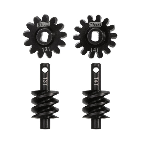 Overdrive Axle Gear Set 13T 14T Worm Differential Steel Upgrade For AX24 Axial SCX24 C10 JLU Gladiator Bronco 1 24 RC Crawler Car 2 Pack Built Tough For Trail Shredders