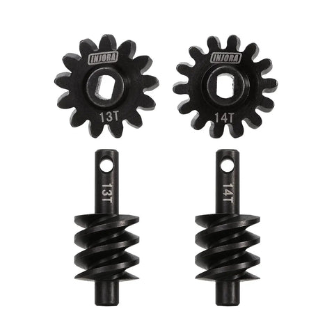 Beefed Up Upgrade Kit For 1 By 24 Axial RC Crawlers AX24 SCX24 C10 JLU Gladiator Bronco Deadbolt showing steel gear set