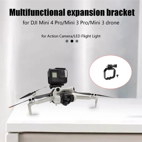 Vlog Ready Drone Camera Mount Top Carry Extension Bracket with One Quarter Inch Screw Tripod Adapter on DJI Mini 4 Pro
