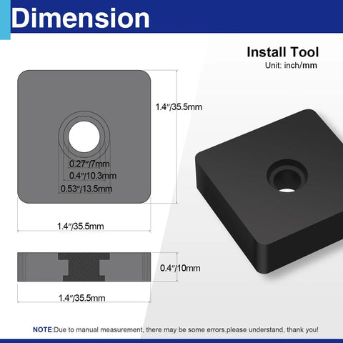 Dimensions of anvil install tool from Big Sixteen Piece Impact Wrench Ring Kit With One Half Inch And Three Eighths Inch Friction Rings And O Rings