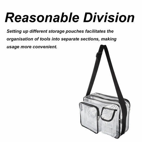 Slick Clear Anti Static Briefcase Featuring Multiple Pockets And Heavy Duty Pvc Build, 350mm x 250mm x 210mm, for tool organization.