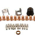 Premium 24 Piece Plasma Cutter Consumables Kit With Electrodes And Nozzles Compatible With Harbor Freight 62204 Machine for smooth welding.