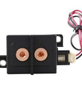 Built Tough 1000VDC High Voltage DC Contactor With Zero Arc Magnetic Blowout Tech For EV Charging And ESS Solar Gear, top view of black power relay.