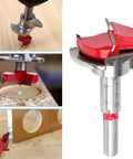 Kickin Out Flawless Holes With Zero Sweat From This Top Shelf Five Piece Forstner Drill Bit Set Featuring Adjustable Pilot Guide For Smooth Hinge Boring On Hardwood close-up of Forstner drill bit in use on wood, showing adjustable pilot guide and sharp cutting edges