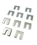 Zinc plated shims from Pro Grade Alignment Shim Set For Auto Body And Fender Adjustments Includes One Sixteenth Inch And One Eighth Inch Thick Shims With Three Eighths Inch Slot 30 Pieces Zinc Plated For Rust Resistance Resealable Storage Box Camber Toe And Caster Alignment
