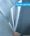 Person holding flexible grey PVC Shower Pan Liner 30 mil thick, showing elasticity. Product is cUPC qualified and meets ASTM D4551.