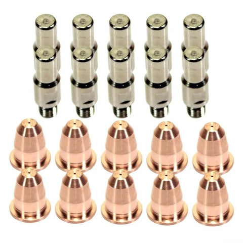 Plasma Cutter Torch Consumables Kit With 20 Pieces For Any Series Includes 10 Electrodes And 10 Nozzles 0.8mm Aperture Replacement Parts For Clean Durable Cuts Pro Grade QC For Steady Performance