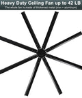 96 Inch Industrial Ceiling Fan No Light With 8 Aluminum Blades, Remote And App Control, DC Motor Delivers Up To 18000 CFM