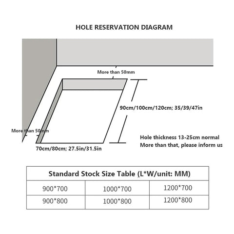 Hole reservation diagram with dimensions for Electric Telescoping Loft Ladder With Smooth As Butter Remote Control Pull Down Attic Stairs.