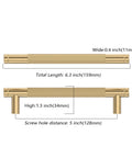Diagram of 10 Pack 5 Inch Cabinet Pulls Champagne Bronze Knurled Handles, showing dimensions and screw hole distance for kitchen cabinets.