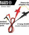 Alligator Clip Test Leads 3 Foot Heavy Duty Banana Plug Replacement Leads For Multimeters And Clamp Meters, Ideal For Insulation Resistance Testing And Verification Ready.