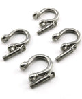 Badass Heavy Duty Bow Shape Screw Pin Anchor Shackle One Quarter Inch 304 Stainless Steel Four Pack on white background.